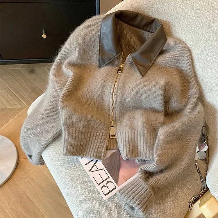 Turn Down Collar Cardigan