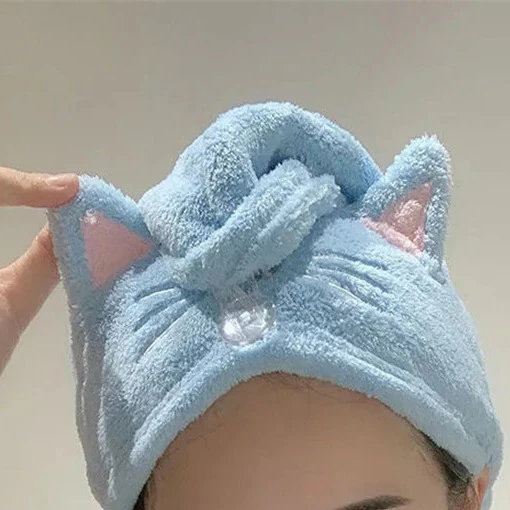 Cat Towel Hair Wrap