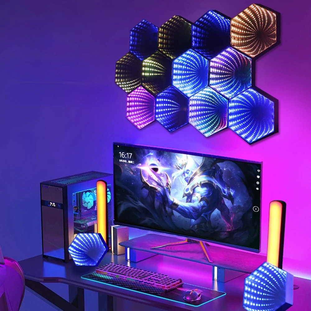 RGB Hexagonal Mirror Light