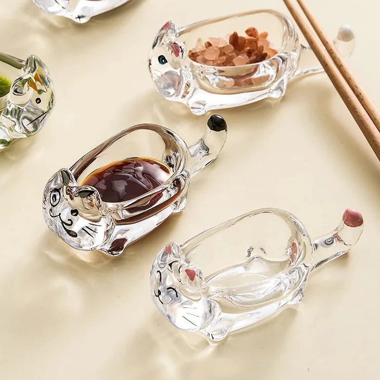 Cat Glass Seasoning Dish