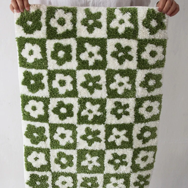 Flower Check Rug