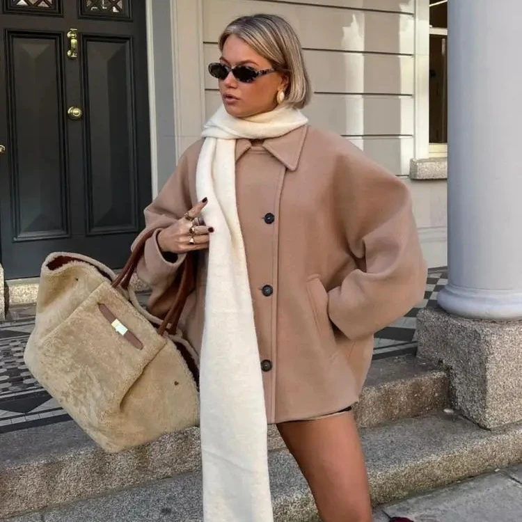 Woolen Lapel Coat
