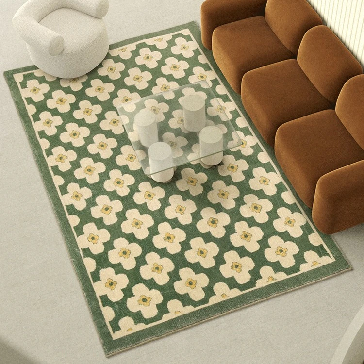 Retro Floral Area Rug