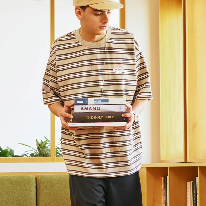 Vintage Stripe Drop Shoulder Tee