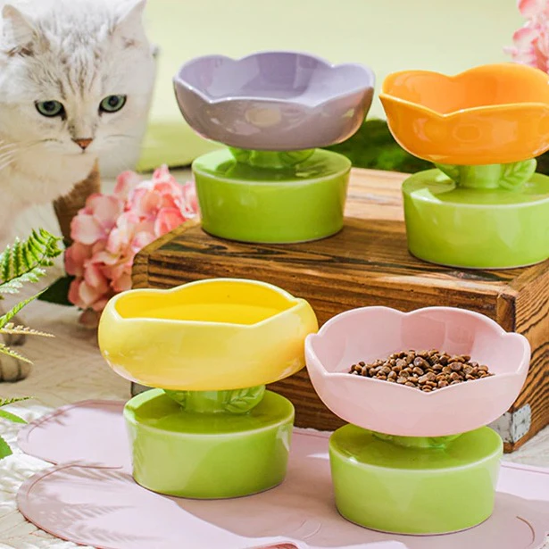 Ceramic Flower Pet Bowl