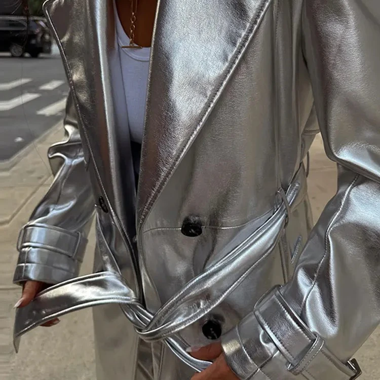Metallic Trench Coat