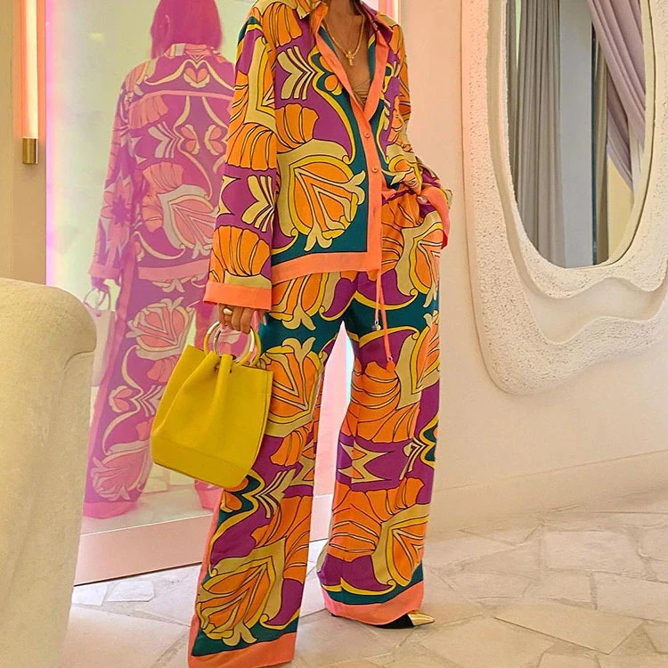 Colourful Printed Pyjama Set