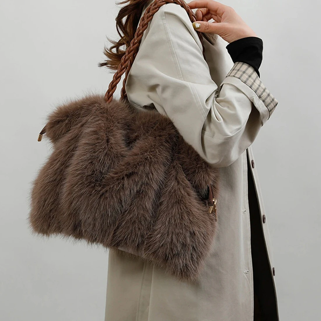 Faux Fur Shoulder Bag