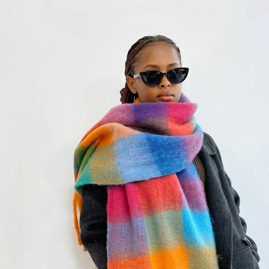 Plaid Oversized Scarf