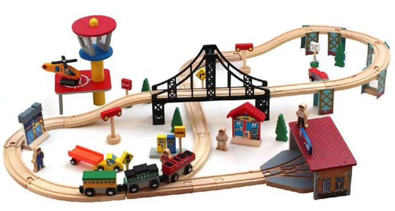 Wooden Toy Train Set