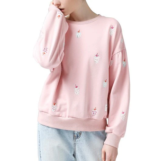 Embroidered Strawberry Sweat