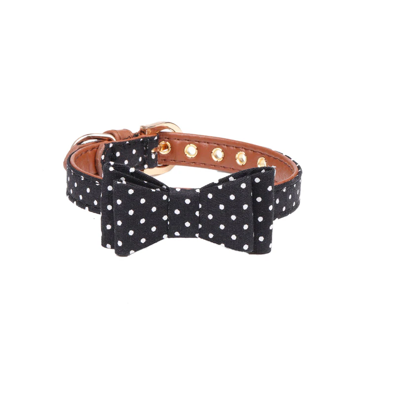 Spotted Bow Pet Collar