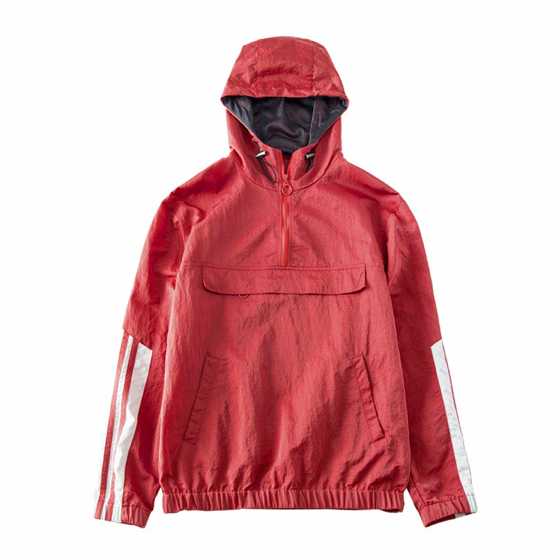 Lightweight Stripe Pullover Nylon Jacket