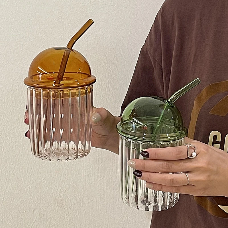Ribbed Glass with Lid