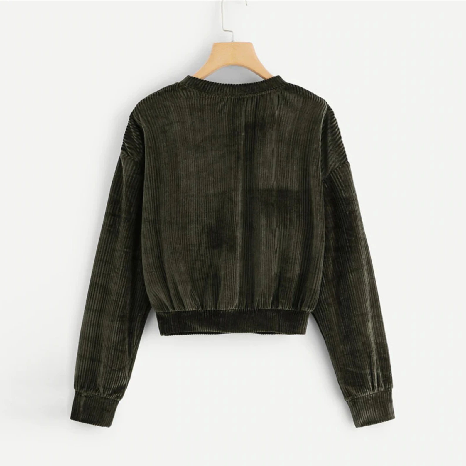 Army Green Corduroy Pullover