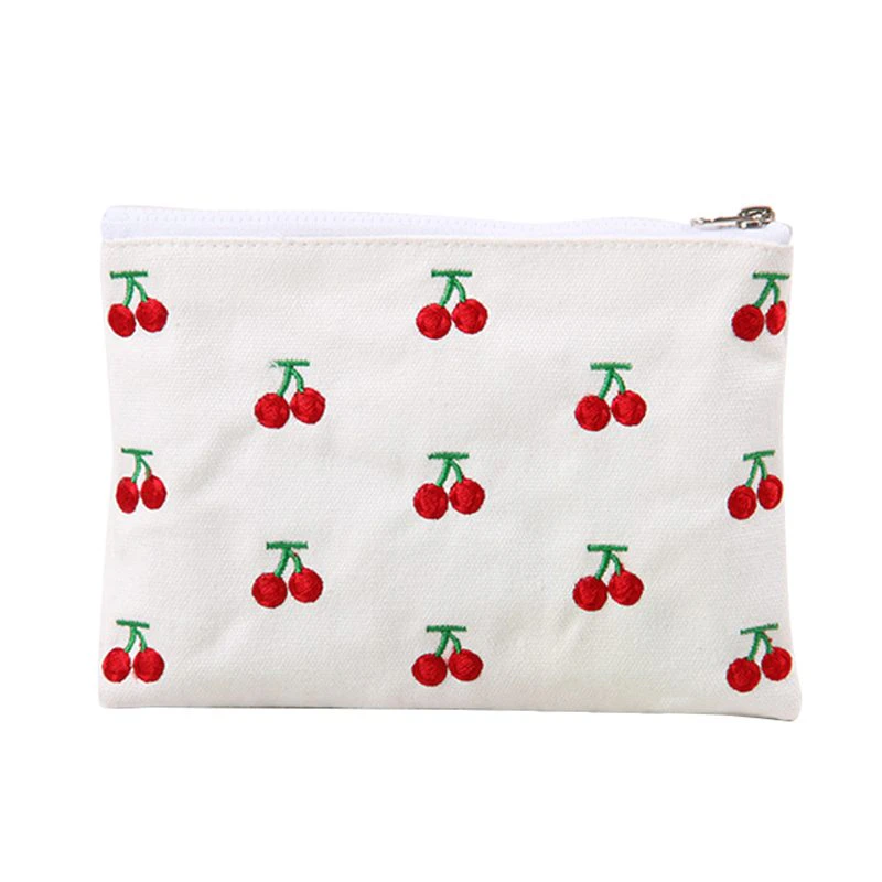 Embroidered Canvas Pouch