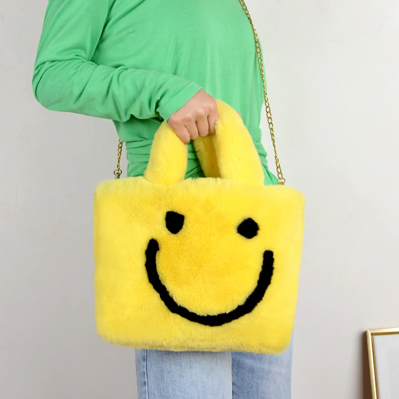 Smiley Plush Shoulder Bag