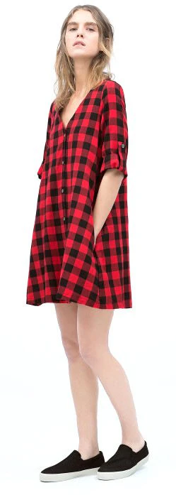 Loose Fitting Plaid Dress