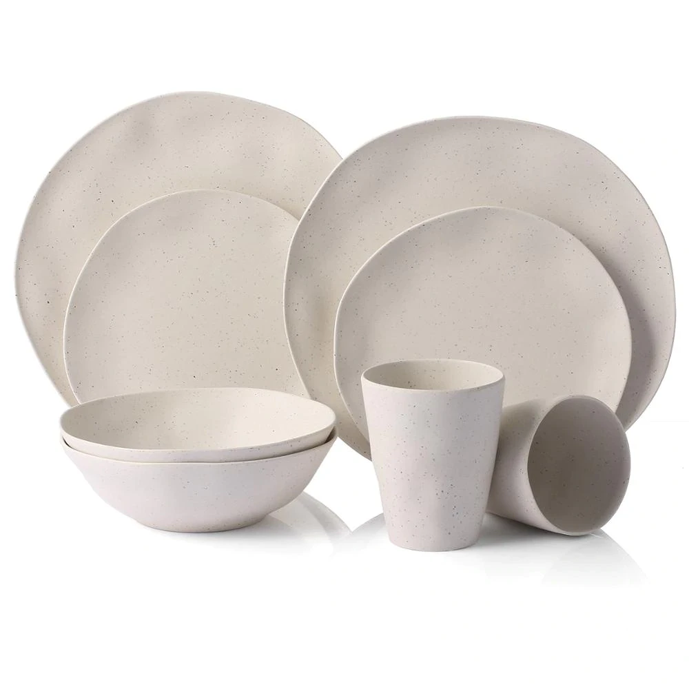 8pc Eco Bamboo Dinner Set