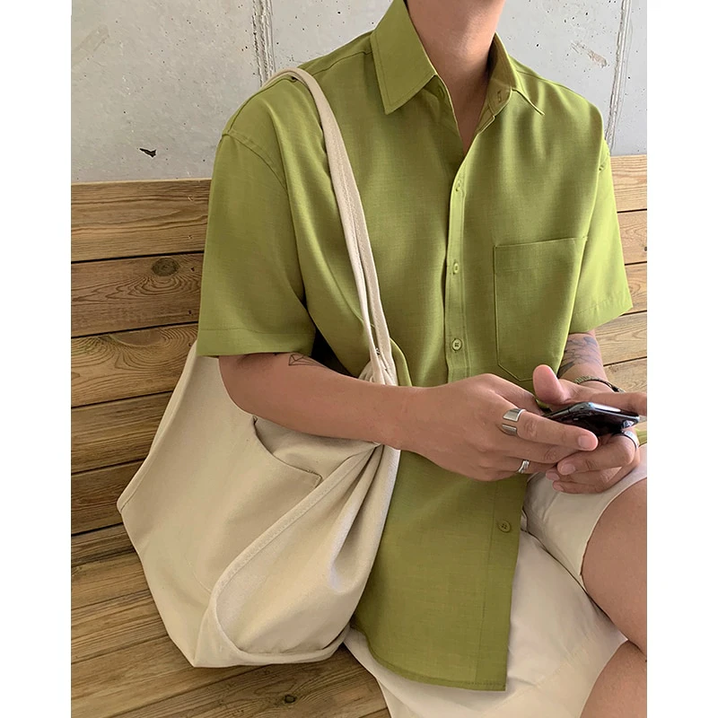 Loose Fit Mens Short Sleeve Shirt