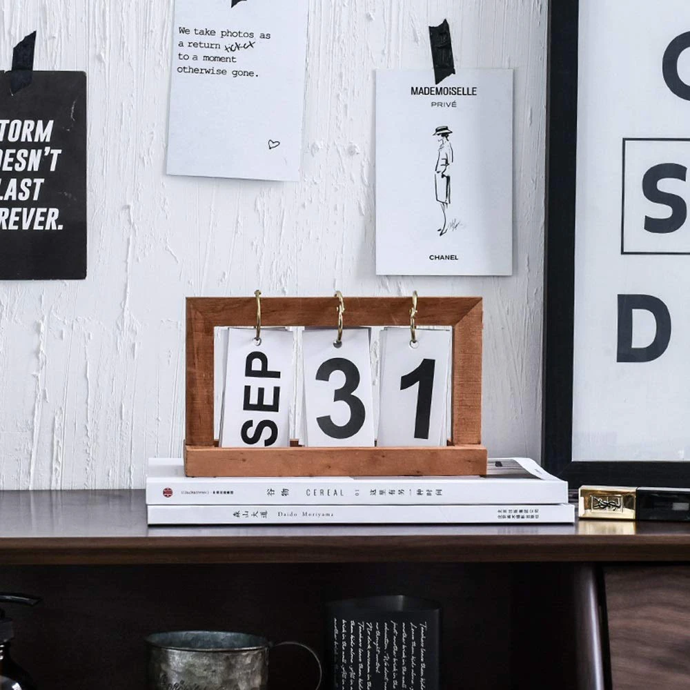 Wooden Flip Calendar
