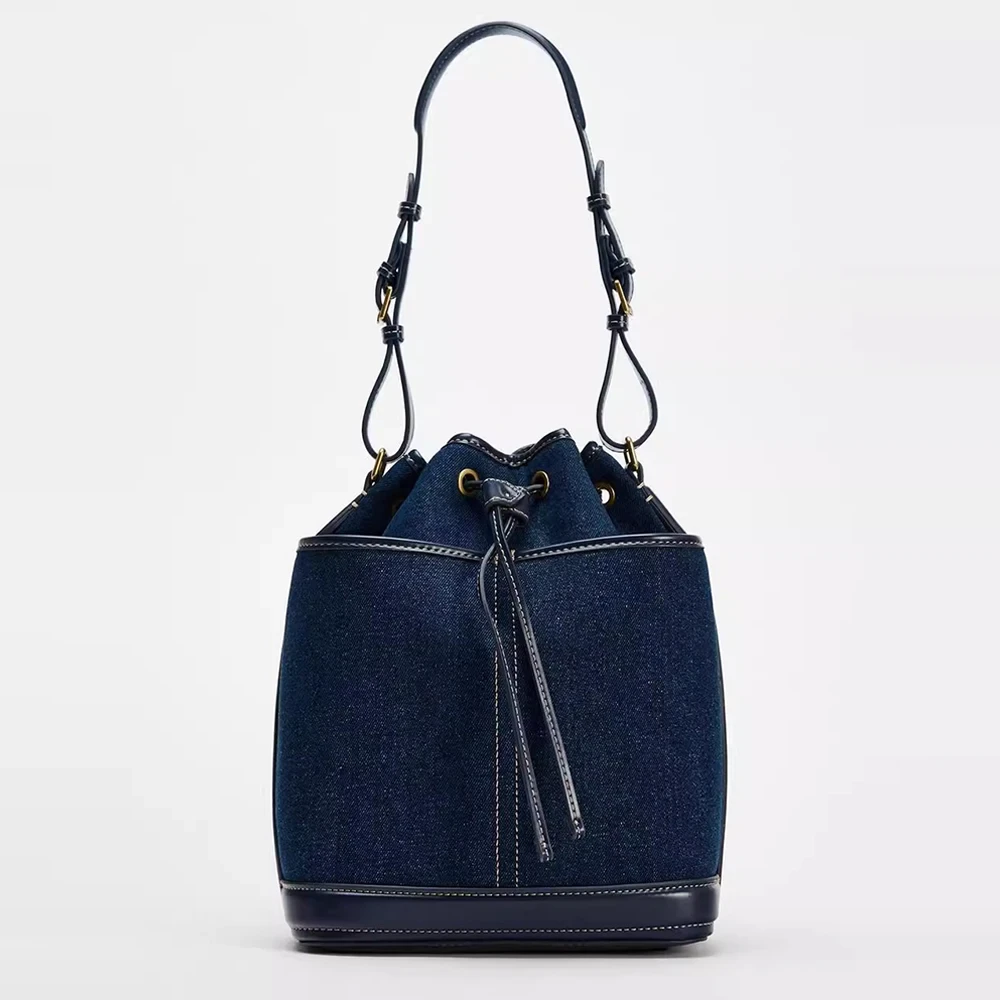 Denim Bucket Bag