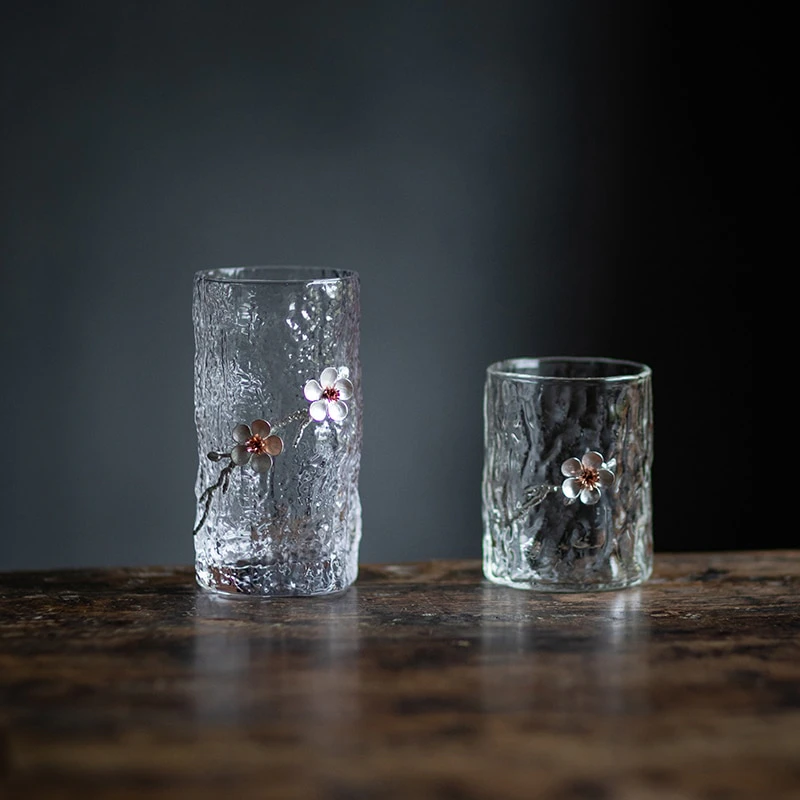 Delicate Japanese Flower Glass