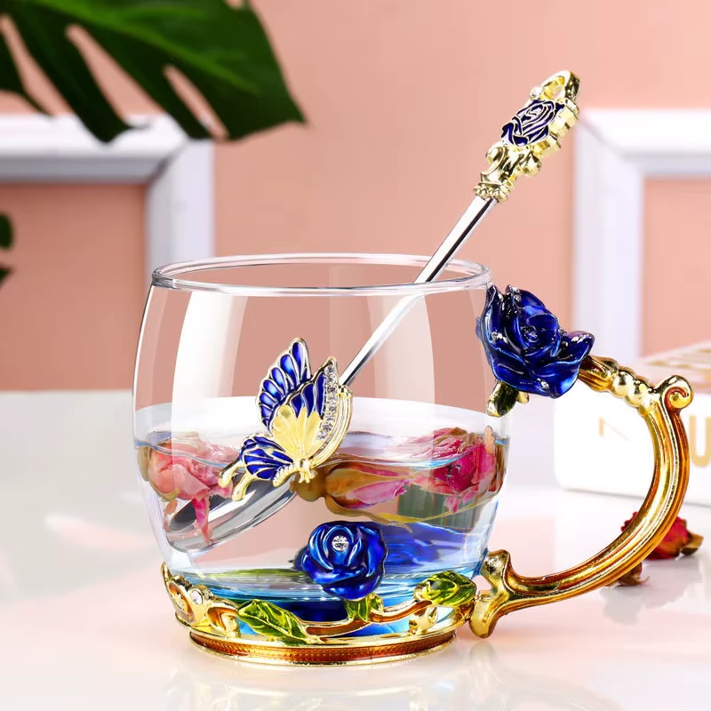 Flower Embellished Glass