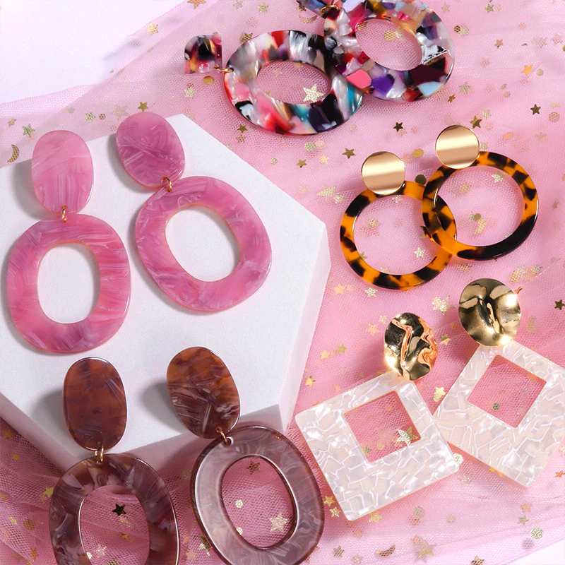 Funky Geometric Resin Earrings