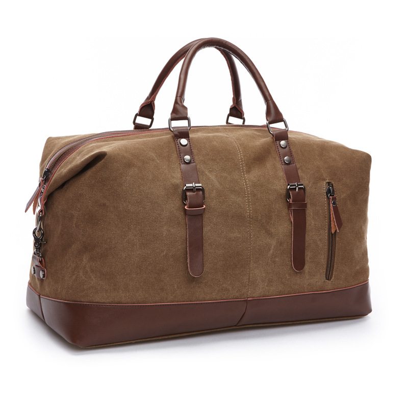 Large Canvas Leather Weekend Duffel