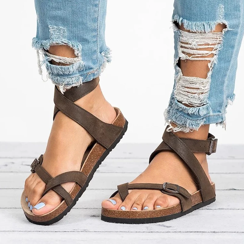 Leather Strap Womens Summer Sandals