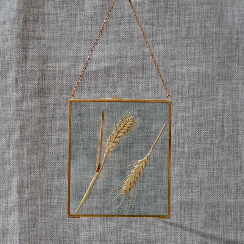 Brass & Glass Hanging Display Frame