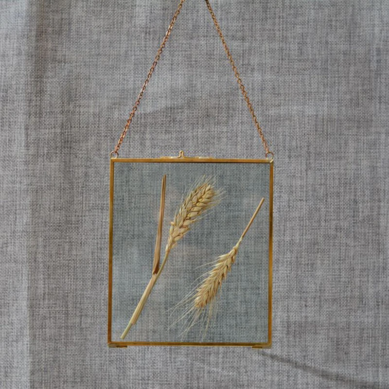 Brass & Glass Hanging Display Frame