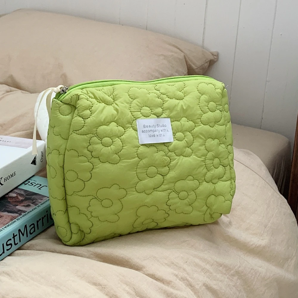 Floral Quilted Makeup Bag