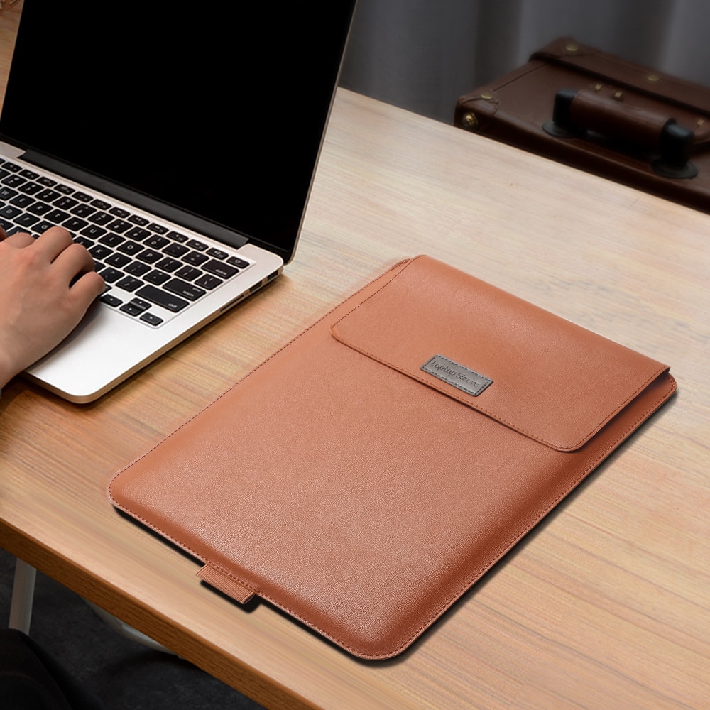 Folding Faux Leather Macbook Sleeve