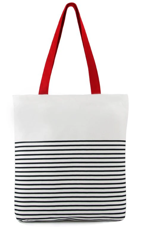 Striped Canvas Shoulder Bag