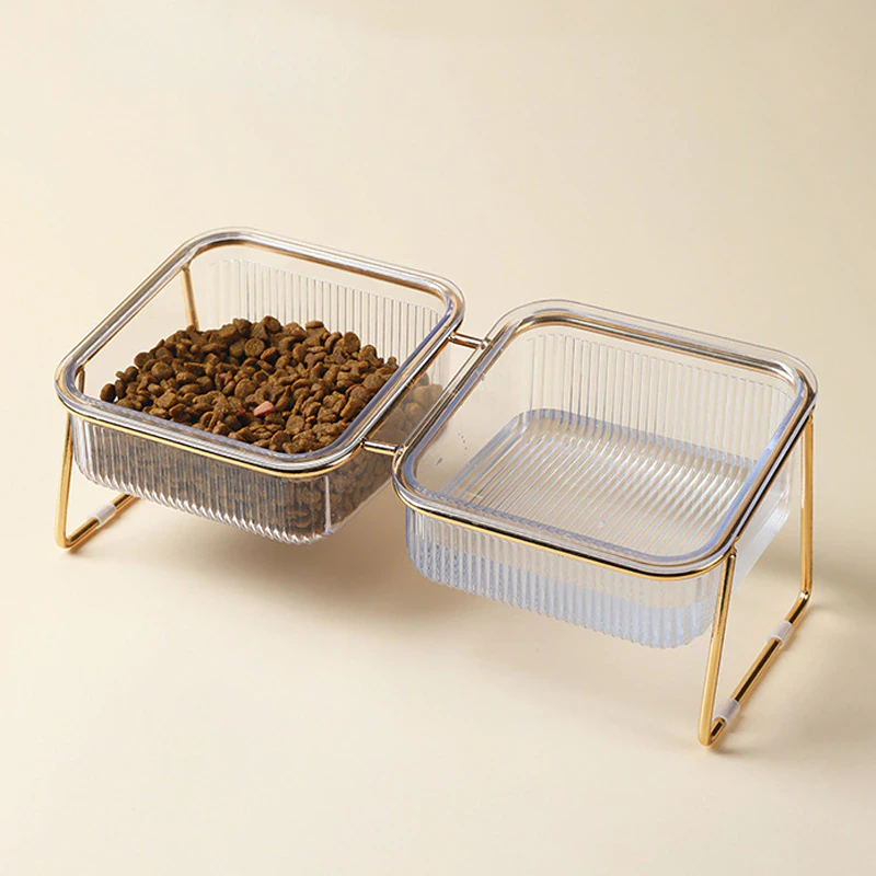 Transparent Standing Pet Bowl