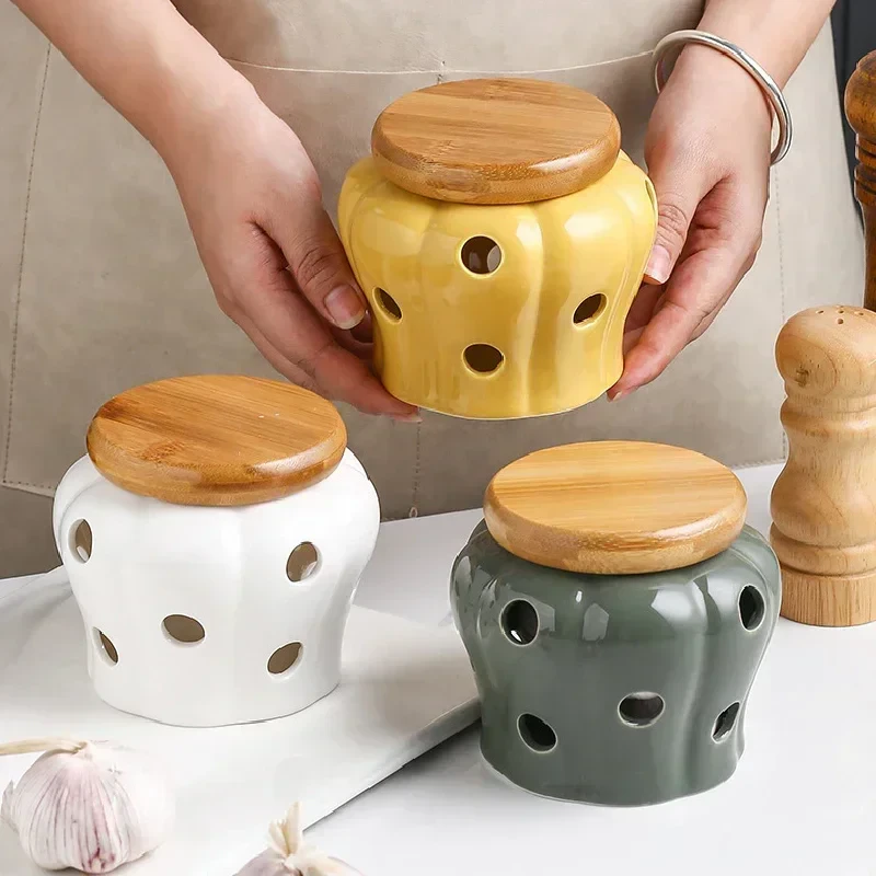 Ceramic Garlic Storage Jar