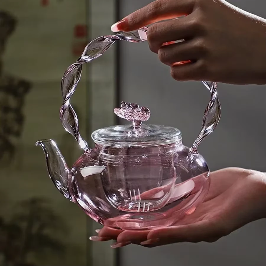 Pink Glass Teapot