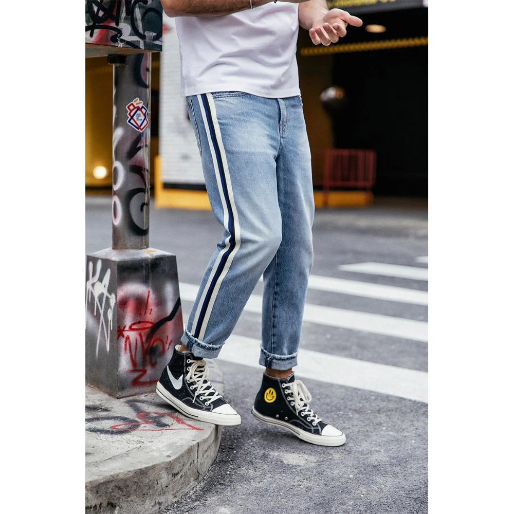 Stripe Seam Tapered Mens Jeans