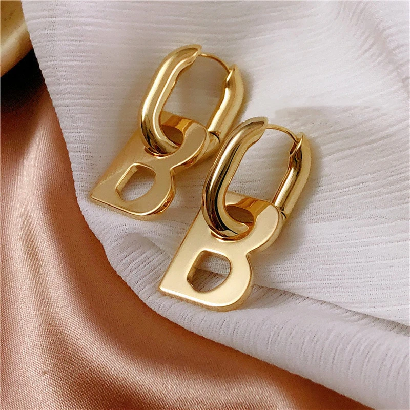 Letter B Drop Earrings