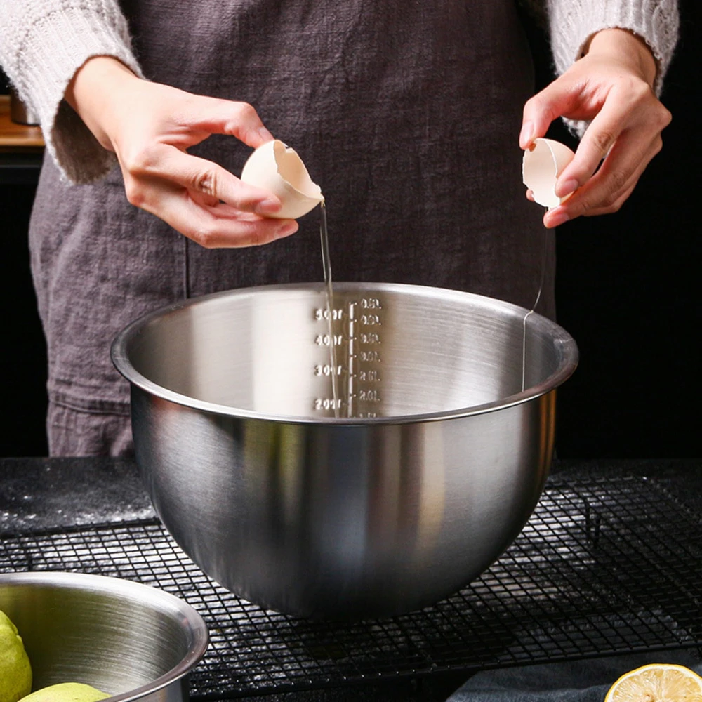 Stainless Mixing Bowl With Measurments