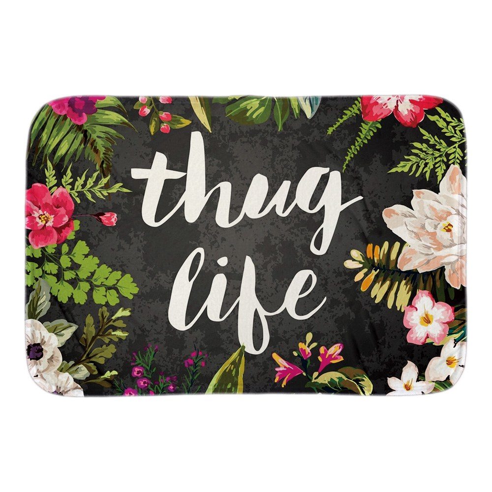 Thug Life Floral Doormat