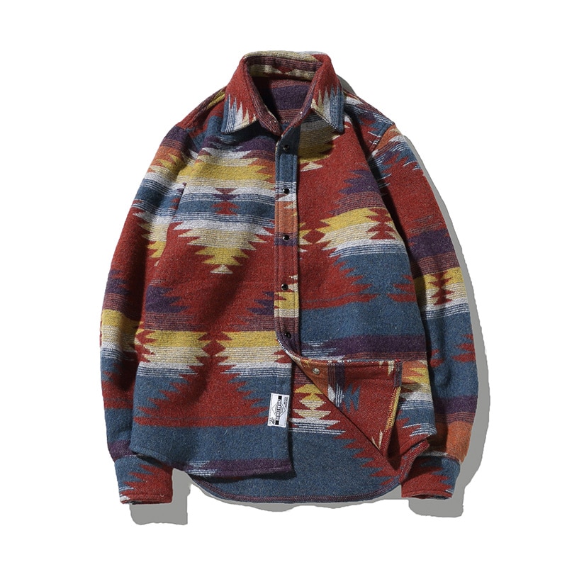 Aztec Pattern Thick Flannel Shirt