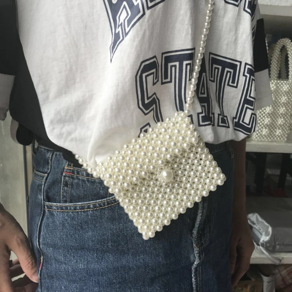 Mini Pearl Beaded Crossbody Bag