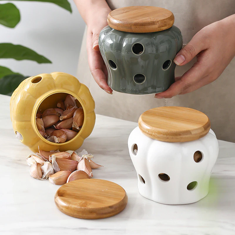 Ceramic Garlic Storage Jar