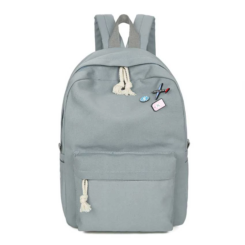 Grey Canvas Backpack