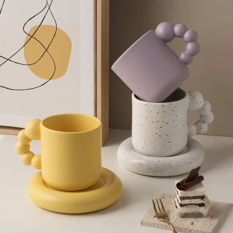 Abstract Ceramic Cup and Saucer