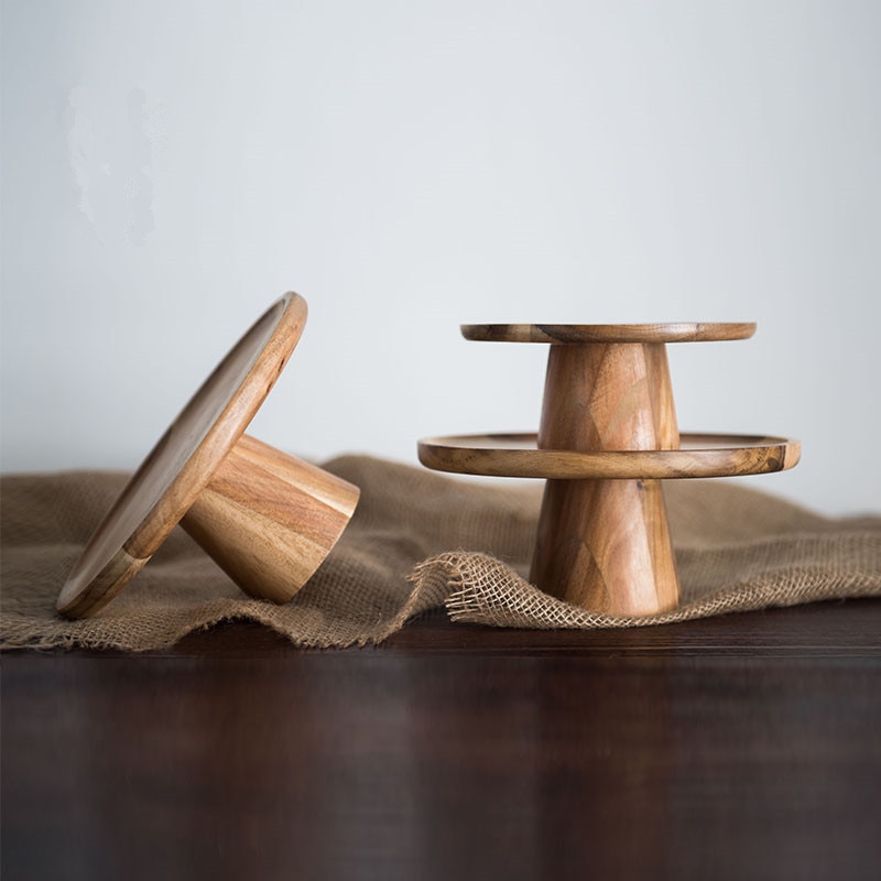 Natural Wooden Serving Stand