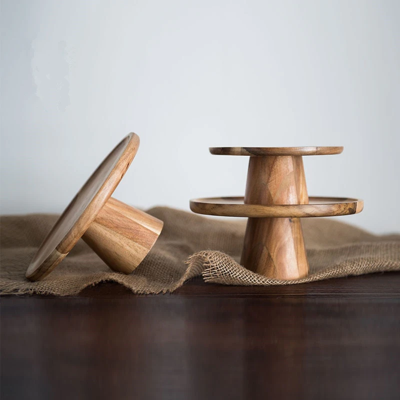 Natural Wooden Serving Stand